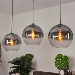 Suspension Leissigen Argent Oxyde, 3 Lumieres