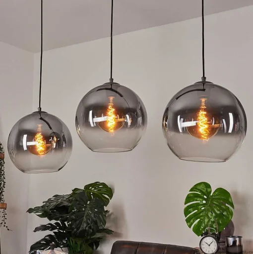 Suspension Leissigen Argent Oxyde, 3 Lumieres