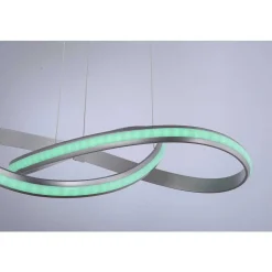 Suspension Leuchten-Direkt Ls-Melinda Led Acier Inoxydable, 1 Lumiere, Telecommandes, Changeur De Couleurs