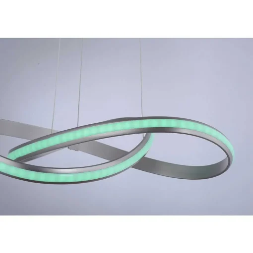 Suspension Leuchten-Direkt Ls-Melinda Led Acier Inoxydable, 1 Lumiere, Telecommandes, Changeur De Couleurs