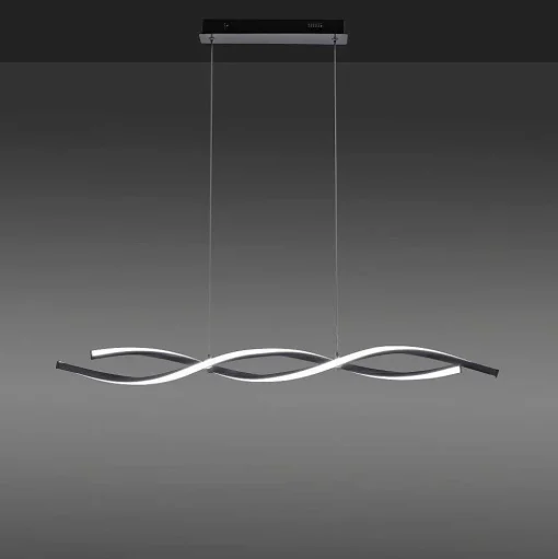 Suspension Leuchten-Direkt Lolasmart-Swing Led Acier Brosse, 2 Lumieres, Telecommandes, Changeur De Couleurs
