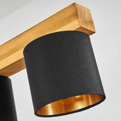 Suspension Malimea Ecru, Noir, 4 Lumieres
