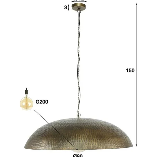 Suspension Matanza Bronze, 1 Lumiere