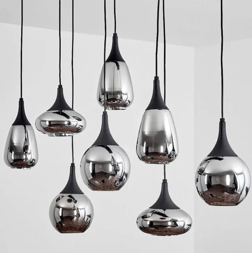 Suspension Maynal Noir, 8 Lumieres