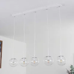 Suspension Mesas Blanc, 5 Lumieres