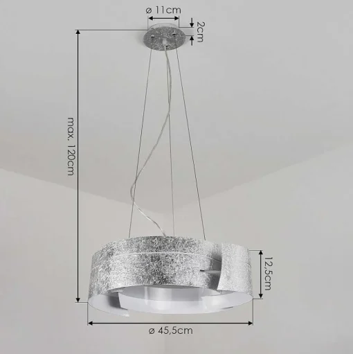 Suspension Novara Argente, 3 Lumieres