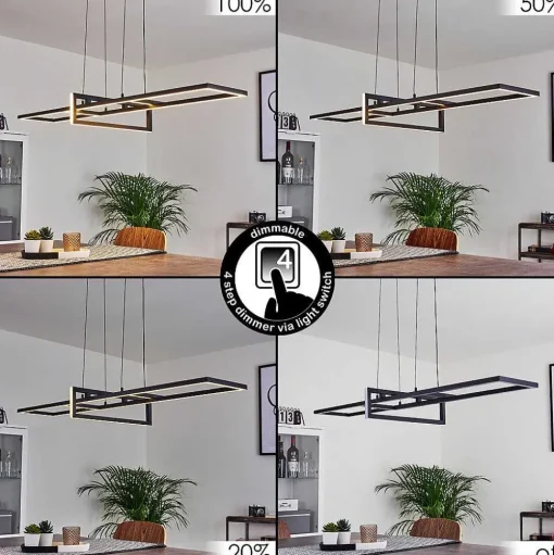 Suspension Omega Led Noir, 1 Lumiere