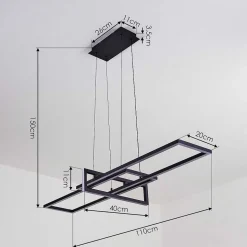 Suspension Omega Led Noir, 1 Lumiere