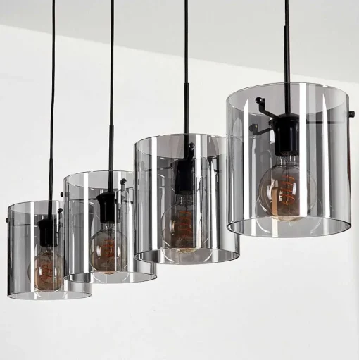 Suspension Parane Fume, 4 Lumieres