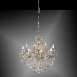 Suspension Paul Neuhaus Gracia Champagne, 8 Lumieres