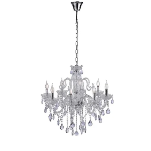 Suspension Paul Neuhaus Gracia Transparent, 8 Lumieres