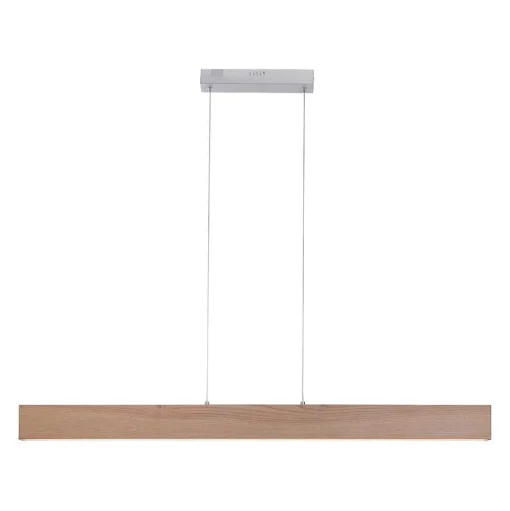 Suspension Paul Neuhaus Q-Timber Led Bois Clair, 1 Lumiere, Telecommandes