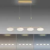 Suspension Paul Neuhaus Q-Etienne Led Laiton, 4 Lumieres, Telecommandes