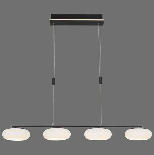Suspension Paul Neuhaus Q-Etienne Led Noir, 4 Lumieres, Telecommandes