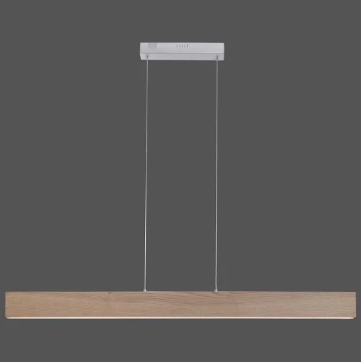 Suspension Paul Neuhaus Q-Timber Led Bois Clair, 1 Lumiere, Telecommandes