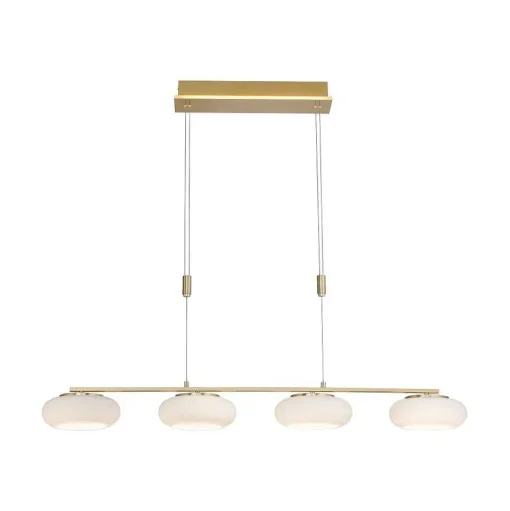 Suspension Paul Neuhaus Q-Etienne Led Laiton, 4 Lumieres, Telecommandes