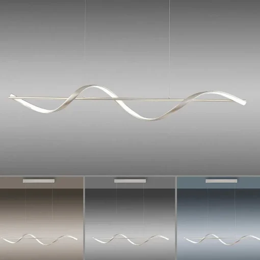 Suspension Paul Neuhaus Qswing Led Argente, 1 Lumiere, Telecommandes