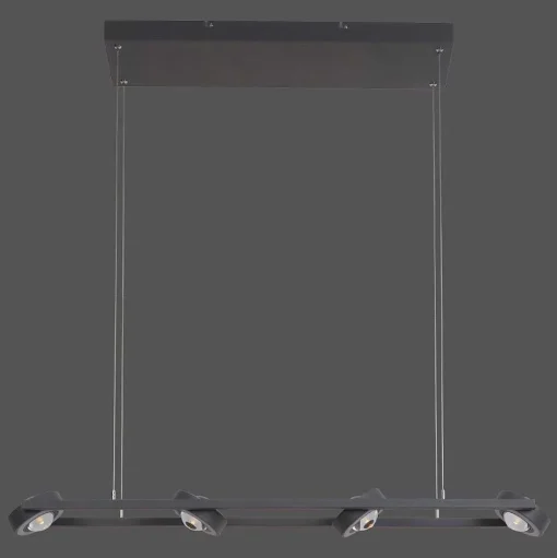 Suspension Paul Neuhaus Q-Mia Led Anthracite, 16 Lumieres, Telecommandes, Changeur De Couleurs