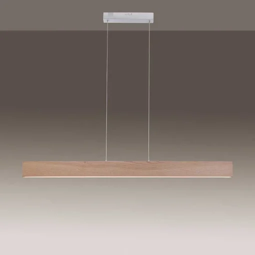 Suspension Paul Neuhaus Q-Timber Led Bois Clair, 1 Lumiere, Telecommandes