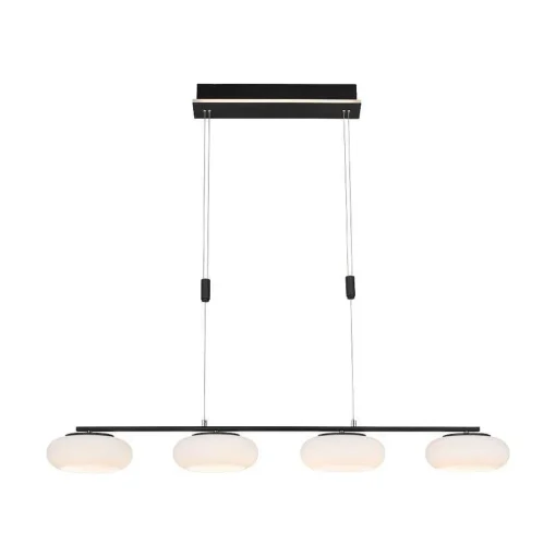 Suspension Paul Neuhaus Q-Etienne Led Noir, 4 Lumieres, Telecommandes