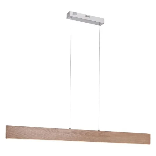 Suspension Paul Neuhaus Q-Timber Led Bois Clair, 1 Lumiere, Telecommandes