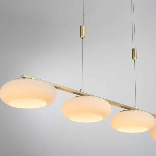 Suspension Paul Neuhaus Q-Etienne Led Laiton, 4 Lumieres, Telecommandes