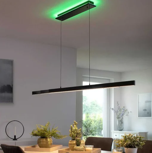 Suspension Paul-Neuhaus Q-Arian Led Anthracite, 4 Lumieres, Telecommandes