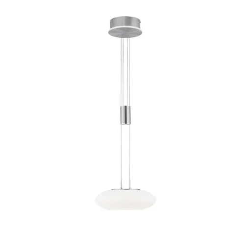 Suspension Paul-Neuhaus Q-Etienne Led Acier Brosse, 2 Lumieres, Telecommandes