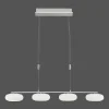Suspension Paul-Neuhaus Q-Etienne Led Acier Brosse, 4 Lumieres, Telecommandes
