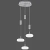 Suspension Paul-Neuhaus Q-Etienne Led Acier Brosse, 4 Lumieres, Telecommandes