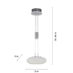 Suspension Paul-Neuhaus Q-Etienne Led Acier Brosse, 2 Lumieres, Telecommandes