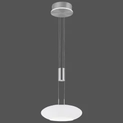 Suspension Paul-Neuhaus Q-Etienne Led Acier Brosse, 2 Lumieres, Telecommandes