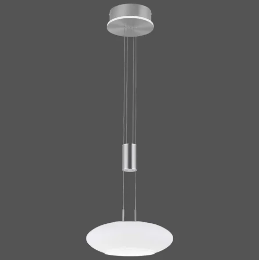 Suspension Paul-Neuhaus Q-Etienne Led Acier Brosse, 2 Lumieres, Telecommandes