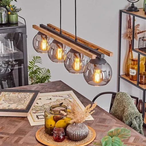 Suspension Podre Ecru, 4 Lumieres