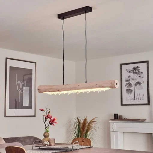 Suspension Rodeche Led Noir, 2 Lumieres