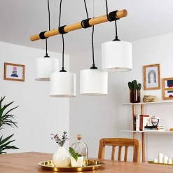 Suspension Sambia Brun, Noir, 4 Lumieres