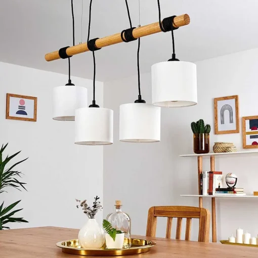 Suspension Sambia Brun, Noir, 4 Lumieres