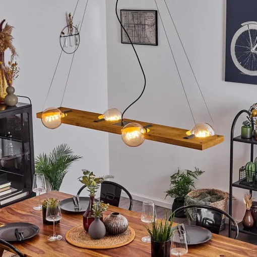 Suspension Santorum Argent Oxyde, Ecru, 4 Lumieres