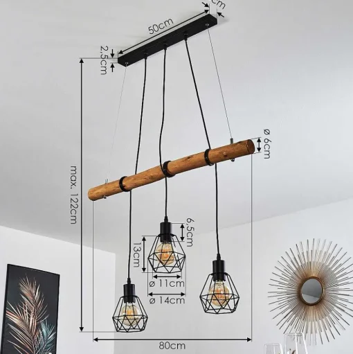 Suspension Seegaard Brun, 3 Lumieres