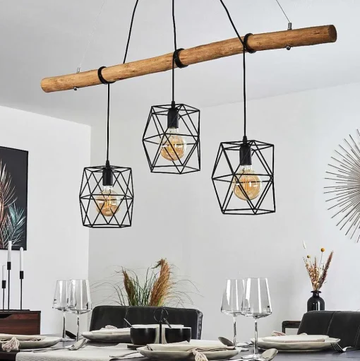 Suspension Seegaard Noir, 3 Lumieres