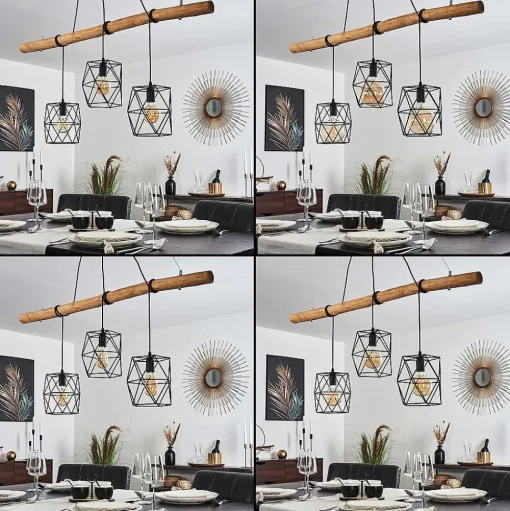 Suspension Seegaard Noir, 3 Lumieres
