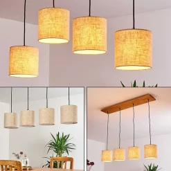Suspension Shiburg Bois Clair, 4 Lumieres