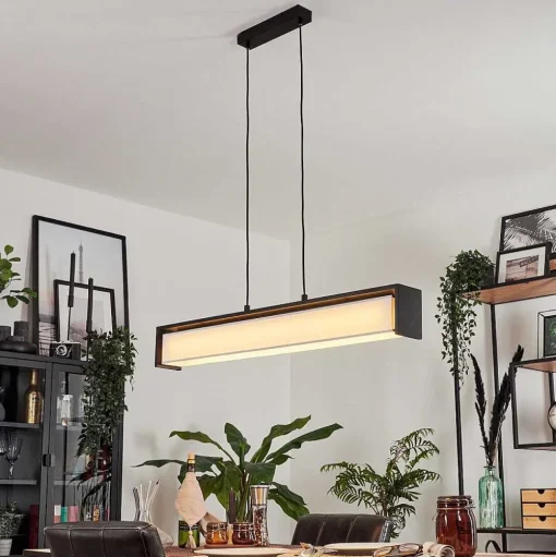 Suspension Siders Led Noir, 1 Lumiere, Changeur De Couleurs