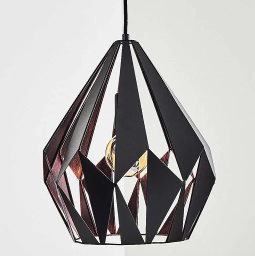 Suspension Situk Cuivre, Noir, 1 Lumiere