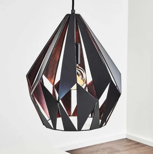 Suspension Situk Cuivre, Noir, 1 Lumiere