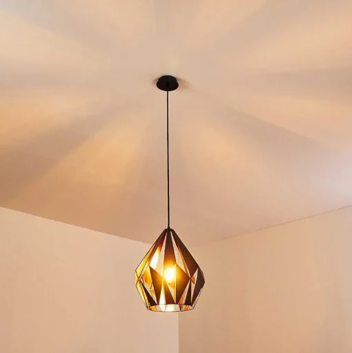Suspension Situk Cuivre, Noir, 1 Lumiere
