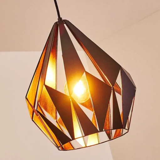 Suspension Situk Cuivre, Noir, 1 Lumiere