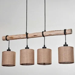 Suspension Soungou Ecru, Noir, 4 Lumieres