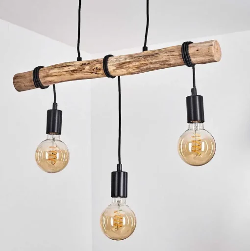 Suspension Toleda Ecru, Noir, 3 Lumieres