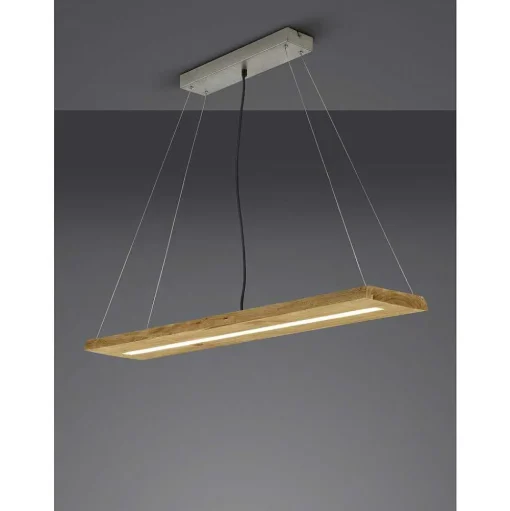 Suspension Trio Brad Led Bois Clair, 1 Lumiere